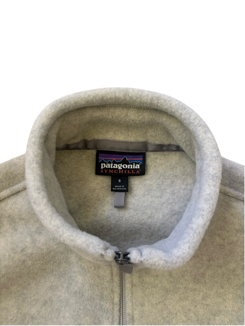 Patagonia Classic Gorpcore Synchilla Full Zip Fleece Vest Oatmeal Size S - Picture 3 of 10